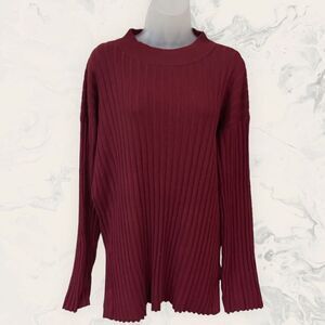 NEW Vince Camuto Rib-Knit Mock Neck Sweater -
Se XL - Fall Harmony Earth Red